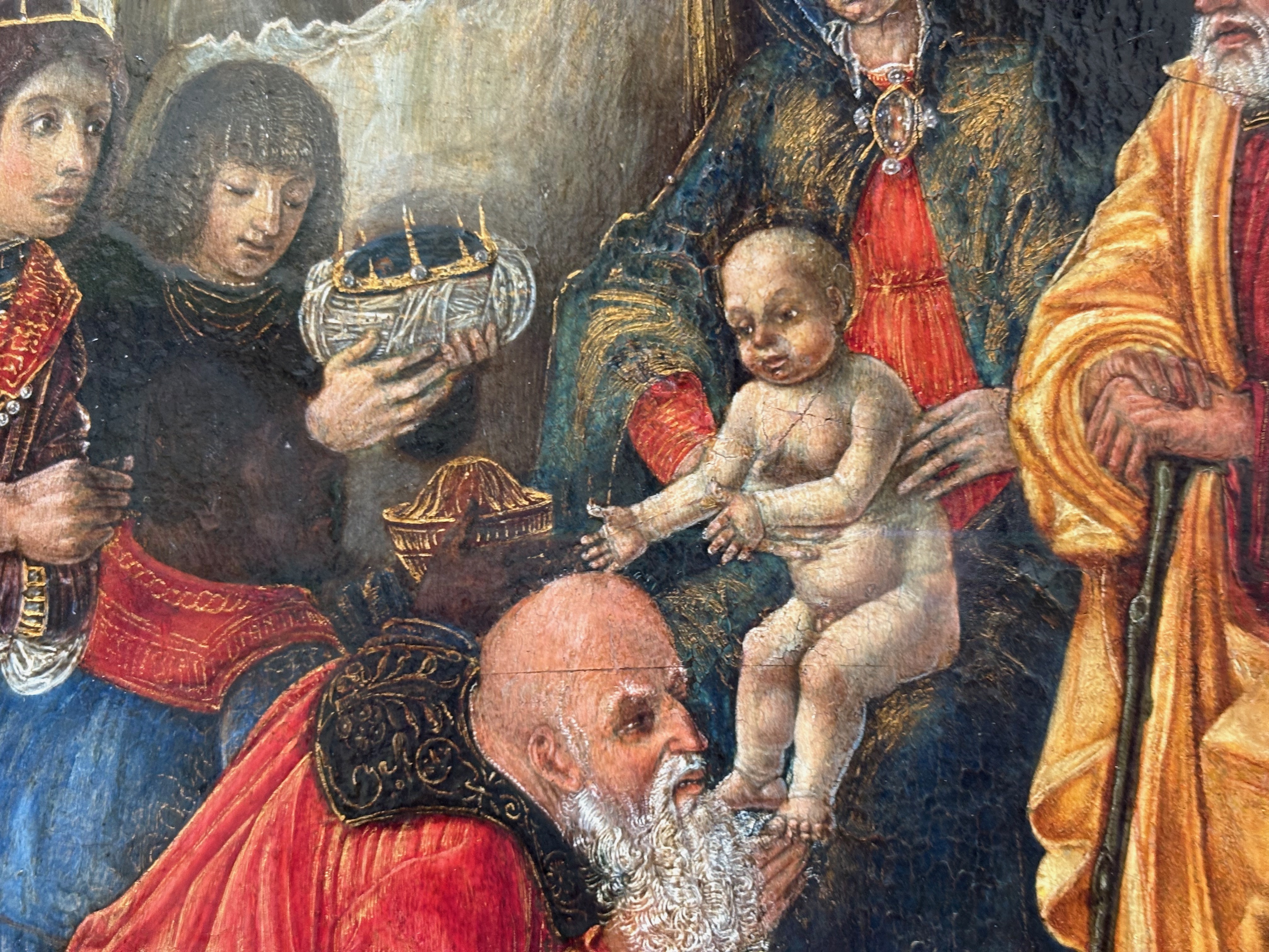 close-up of weird-looking Baby Jesus in a Renaissance painting