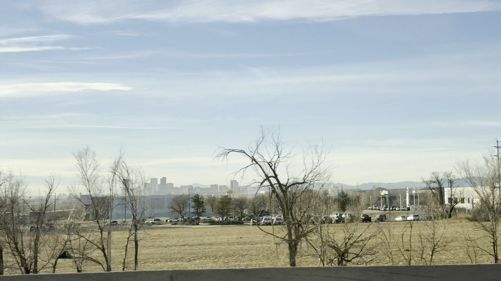 Denver skyline with the Rocky Mountains in the background