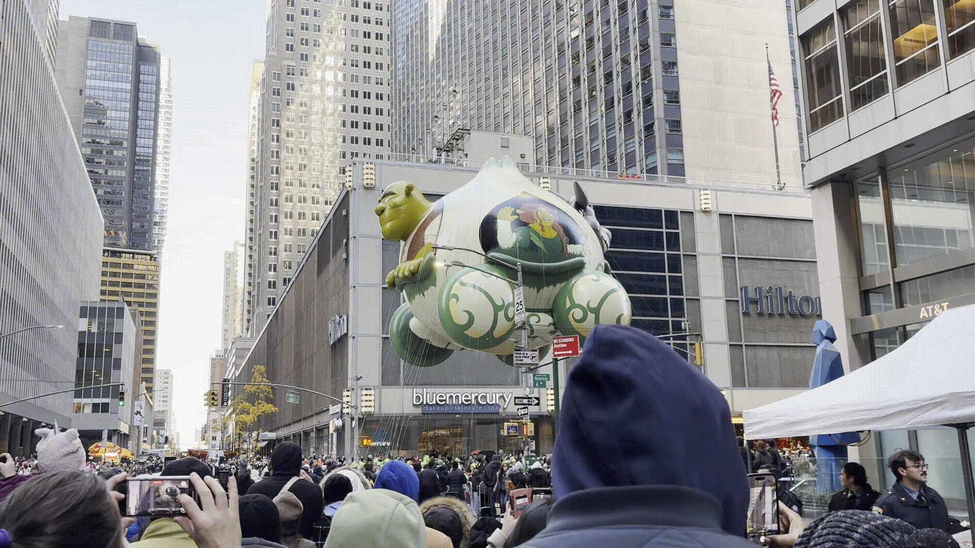 Shrek carriage balloon float at the Macy’s Thanksgiving Day Parade