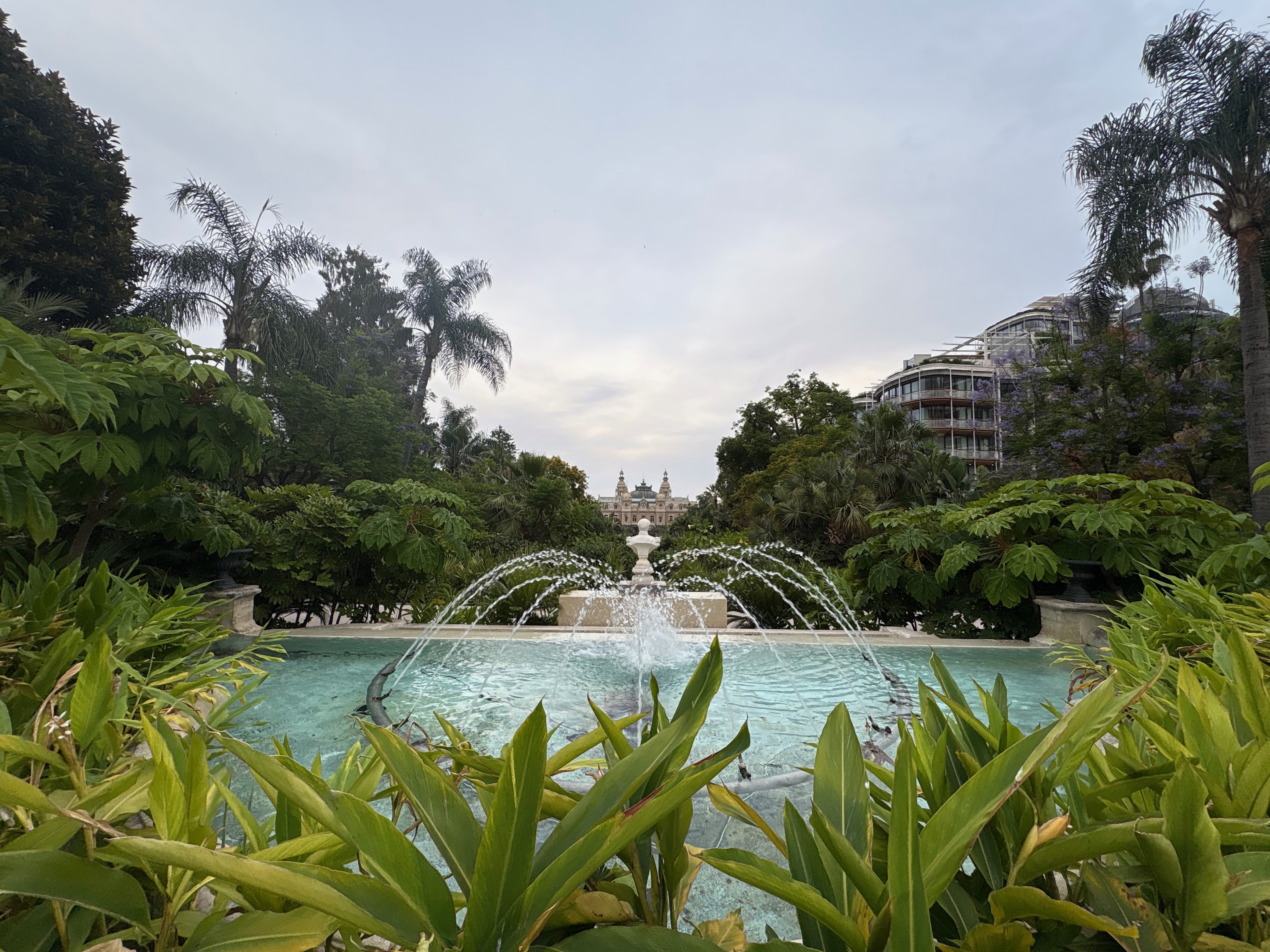 fountain view with Monaco casino in the background